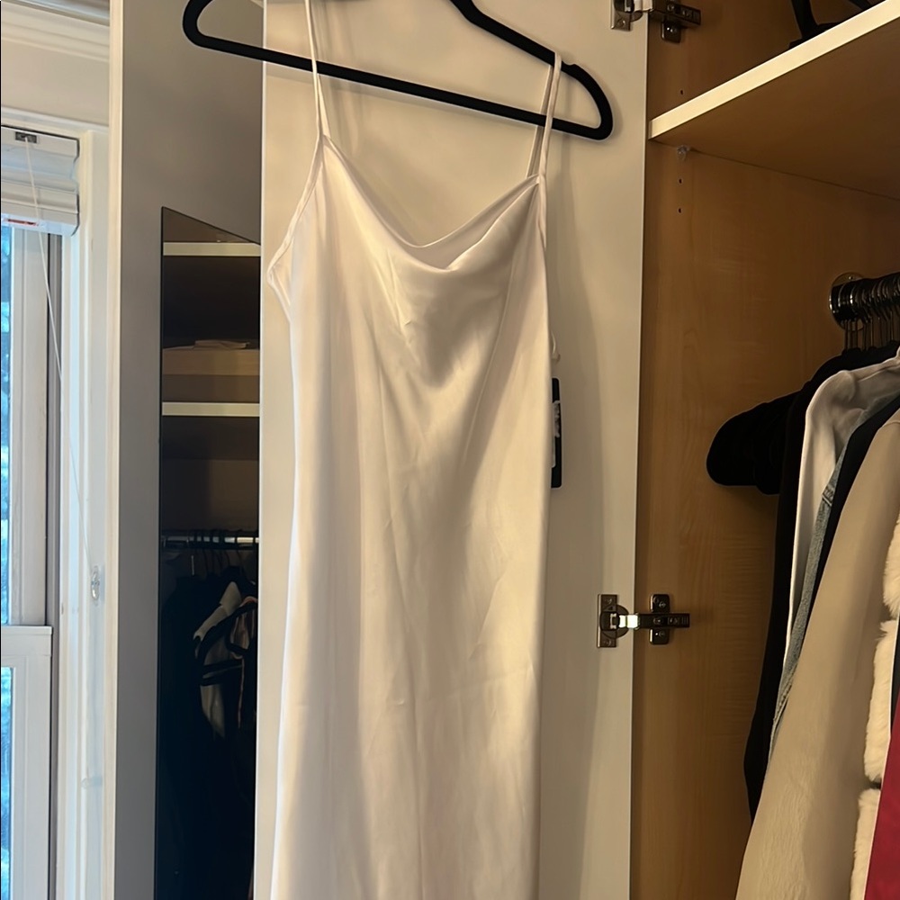 bebe White Slip Dress size S Midi length